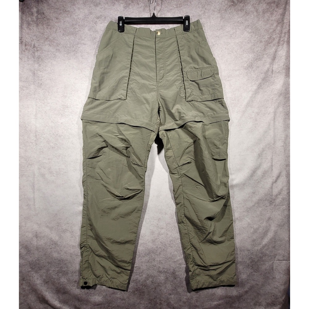 Field & Stream Convertible Cargo Hiking Pants Mens Large Outdoor Green‎ *stain